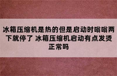 冰箱压缩机是热的但是启动时嗡嗡两下就停了 冰箱压缩机启动有点发烫正常吗